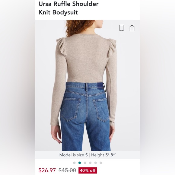 Heathery Ursa Ruffle Shoulder
Knit Bodysuit - Picture 3 of 8